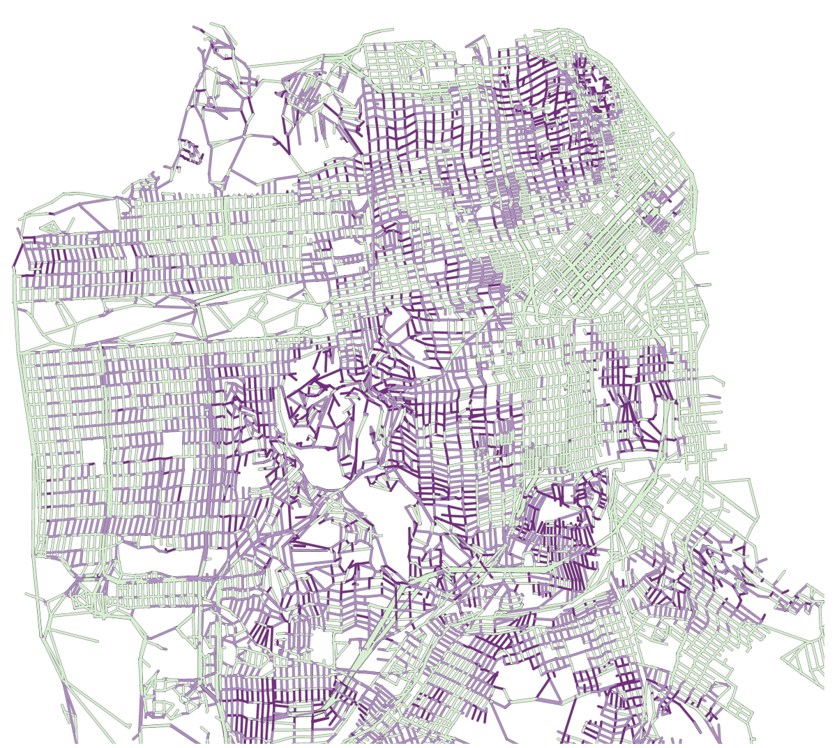 Deformed map by effort needed to walk from a given point